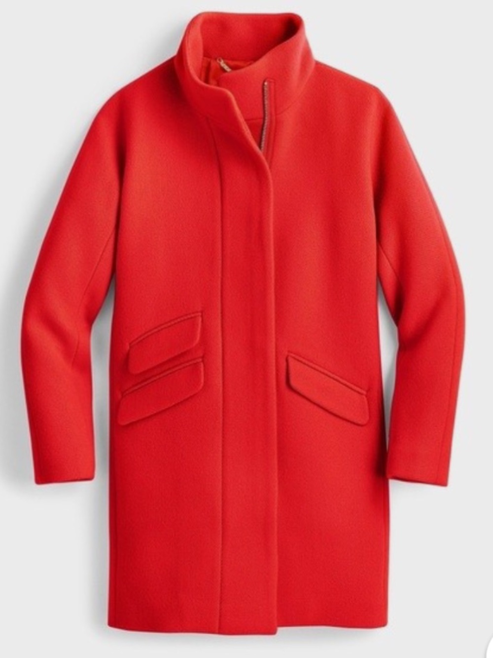 J. Crew Cocoon Coat in Stadium-Cloth Wool Size 2 Bright Cerise
